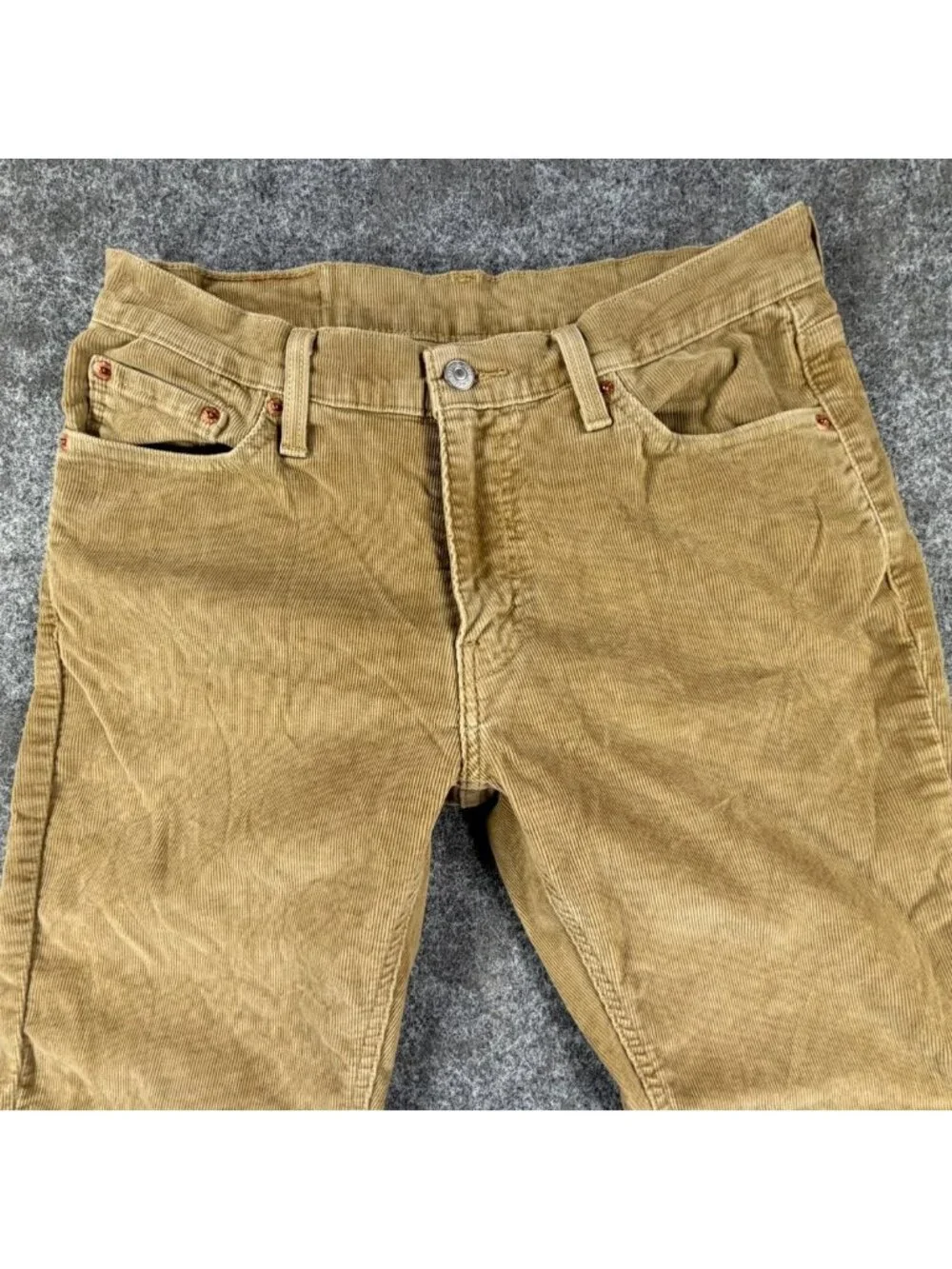 Vintage Levi's 541 Athletic Taper Corduroy Pants Mens 30x30 Tan Stretch Low Rise